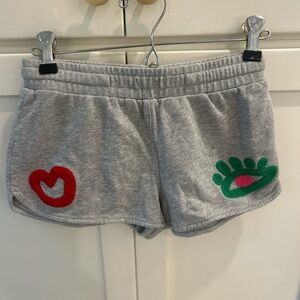 Stella McCartney Gray Kids Shorts with Fun Patches! *Missing drawstring*